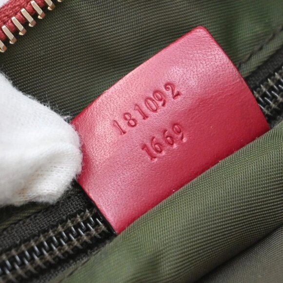 GUCCI Logo GG Pattern Sherry Shoulder Bag Canvas Leather Brown Red Italy 76KA943 - Picture 14 of 16